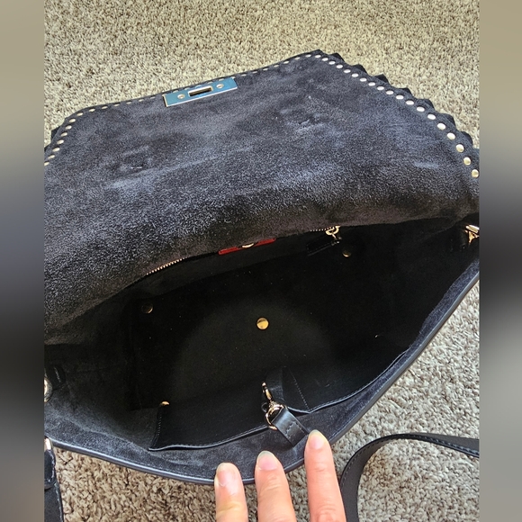 Valentino Garavani Demi Lune Rockstud Fringe Satchel Bag - Picture 8 of 14